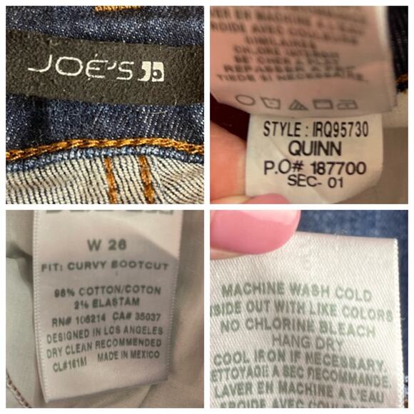 Joe’s Jeans Curvy Bootcut Mid Rise Quinn Medium Blue Wash Women’s Size 26 - Picture 10 of 12